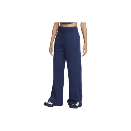 nike Sportswear Phoenix Fleece Вязаные Тренировочные Штаны Женские Морской Синий