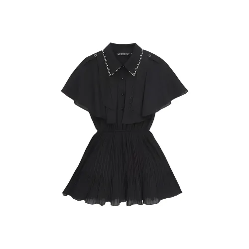 BOY BY BOY Короткий рукав Платье Женское Черное