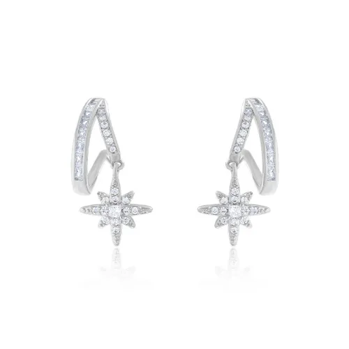 Серьги с камнями "Кончик пальца" медный циркон женские