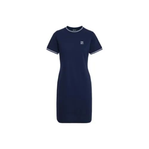 DKNY Темно-синий Женские Короткие Платья с Рукавами