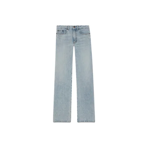 SAINT LAURENT Джинсы Женские Светло-Синий