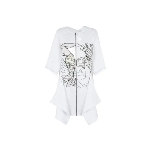 FENDI SS22 Короткий рукав Платье Женское Белое