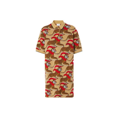 Burberry Короткий рукав Платье Женское Коричневое