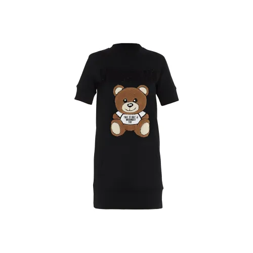 MOSCHINO Черное Женское Короткое Платье с Рукавами