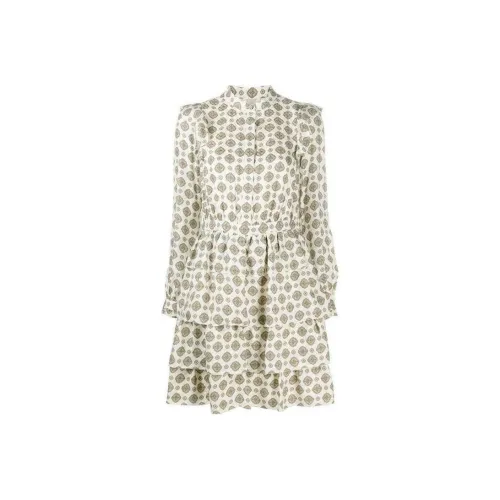 MICHAEL KORS MMK Длинное платье с длинными рукавами цвет слоновая кость женское