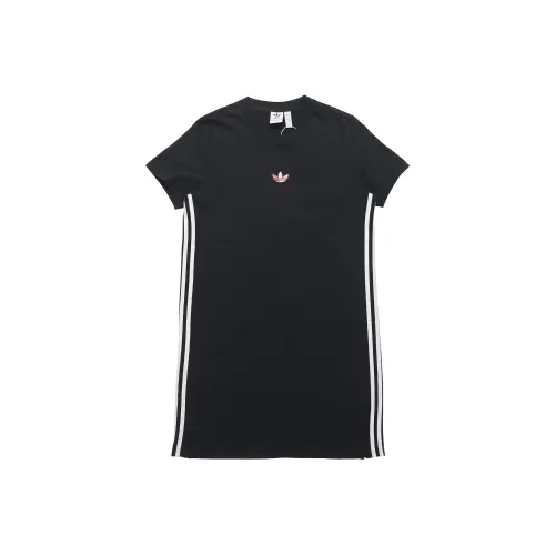 Adidas Originals Короткий рукав Платье Женское Черное