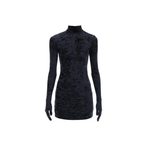 Vetements Черное Женское Длинное Платье с Рукавами