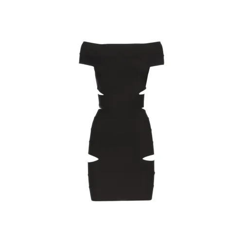 Alexandre Vauthier Черное Женское Короткое Платье с Рукавами