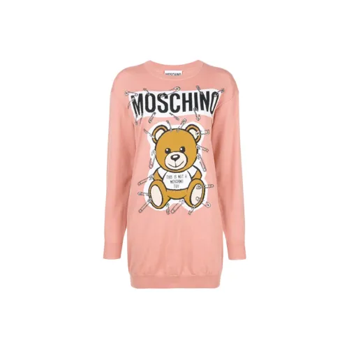 MOSCHINO Розовые Женские Длинные Платья с Рукавами