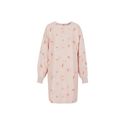 ARMANI EXCHANGEAE FW22 Длинное Платье с Длинными Рукавами Женское Розовое