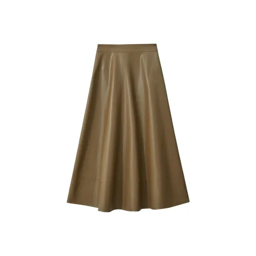 AMII Кожа Длинная Юбка Женская