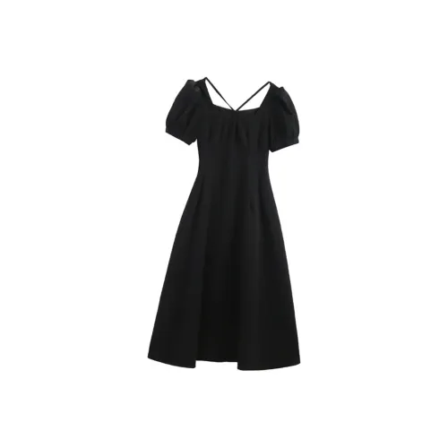 ZUKIZUKI Короткое платье с короткими рукавами женское черное