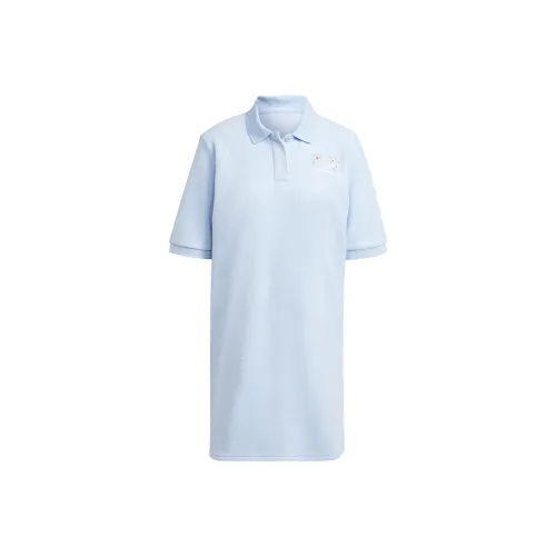 Adidas Originals Cherry Blossom Limited Series Короткий рукав Платье Женское Светло-розовый Синий