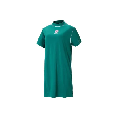 ADIDAS NEO Короткий рукав Платье Женское Зеленое