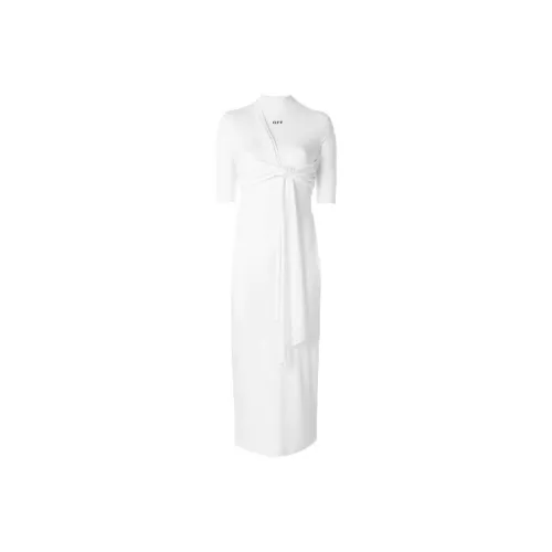 Off Белый Ss20 Белый Женские Короткие Платья с Рукавами