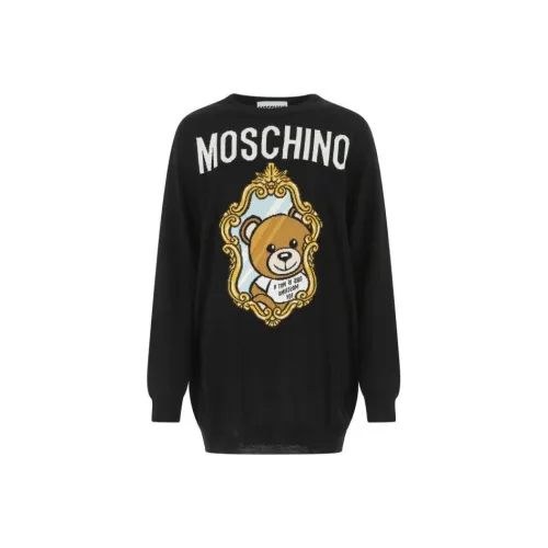 MOSCHINO Черное Женское Длинное Платье с Рукавами