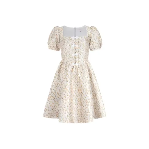 JORYAweekend Короткий рукав Платье Женское Розовый Оранжевый