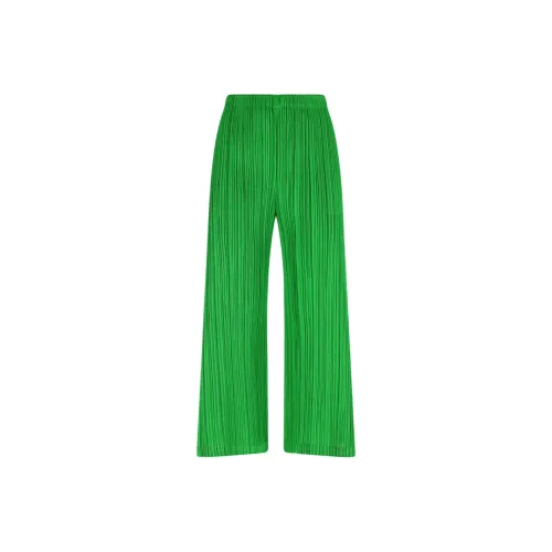 PLEATS PLEASE ISSEY MIYAKE Повседневные брюки Женские Зеленые