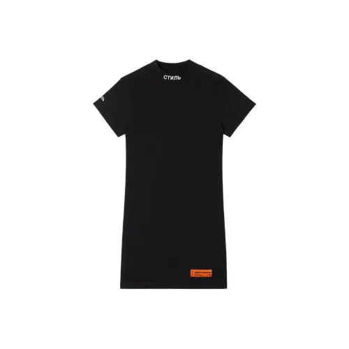 HERON PRESTON Black Женские Короткие Платья с Рукавами