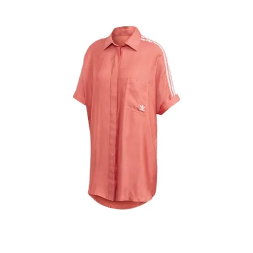 Adidas Originals Короткий рукав Платье Женское Светло-красное