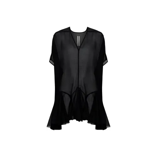 RICK OWENS Black Женские Короткие Платья с Рукавами