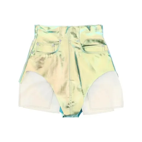 RICK OWENS Неоновый зеленый Женские Повседневные шорты