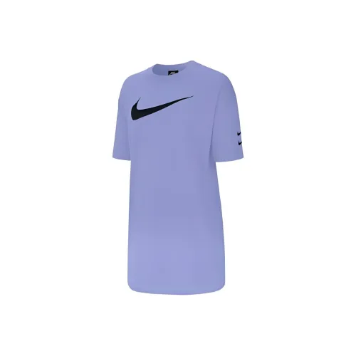 NIKE Blue Женские Короткие Платья с Рукавами
