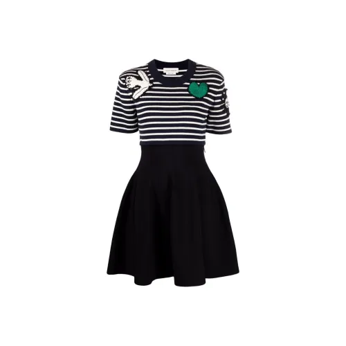 Alexander McQueen Black Женские Короткие Платья с Рукавами