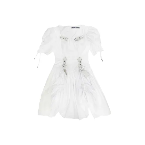 CHOPOVA LOWENA SS24 Короткий рукав Платье Женское Белое