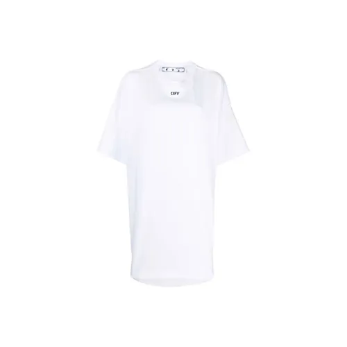 Off Белый FW21 Белый Женские Короткие Платья с Рукавами