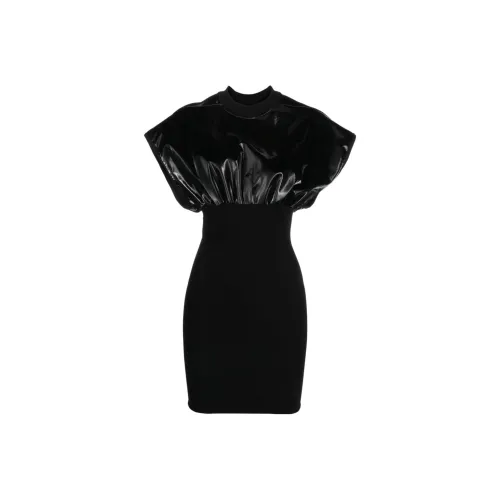 RICK OWENS Black Женские Короткие Платья с Рукавами