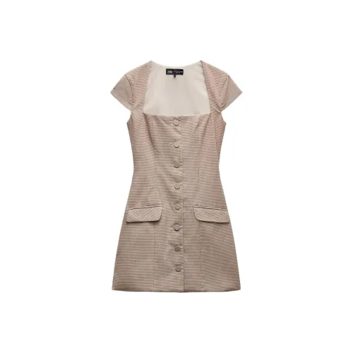 ZARA Trf Короткий рукав Платье Женское Хаки