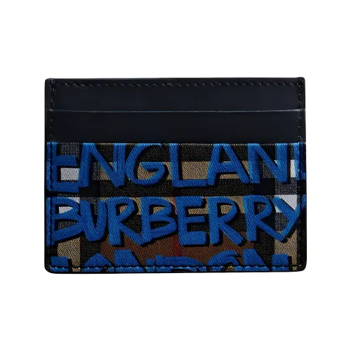 Burberry Кожа Кошелек Держатель для карт Унисекс Черный и Синий