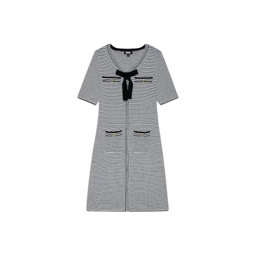 DKNY SS24 Короткий рукав Платье Женское Черный Цвет