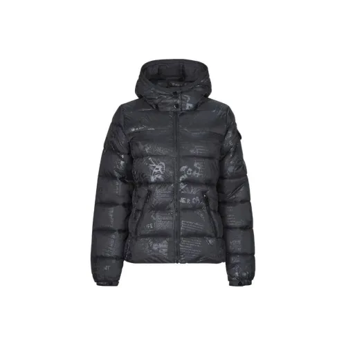 Desigual Хлопковый пуховик женский черный