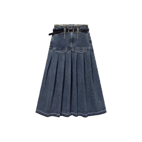 EPTISON WOMAN Джинсовый синий Женские Джинсовые длинные юбки