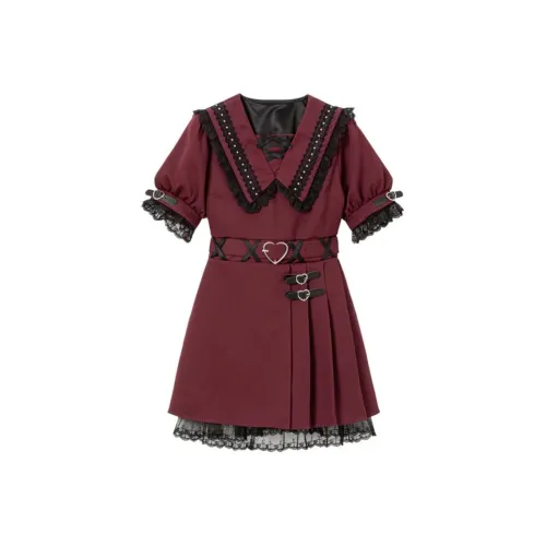 Dear my love Red Женские Короткие Платья с Рукавами
