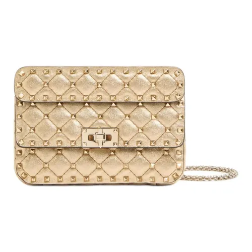 Valentino Garavani Напп Кожа Портативная Сумка через плечо Сумка на плечо Маленькая Женская Бежевая