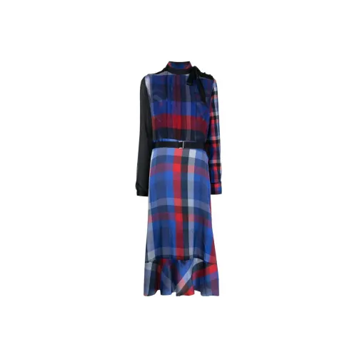 Sacai Многоцветные Женские Длинные Платья с Рукавами