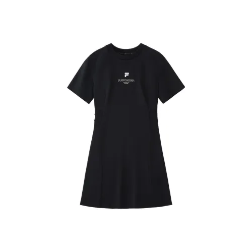 FILA Глубокий черный Женские Платья с коротким рукавом