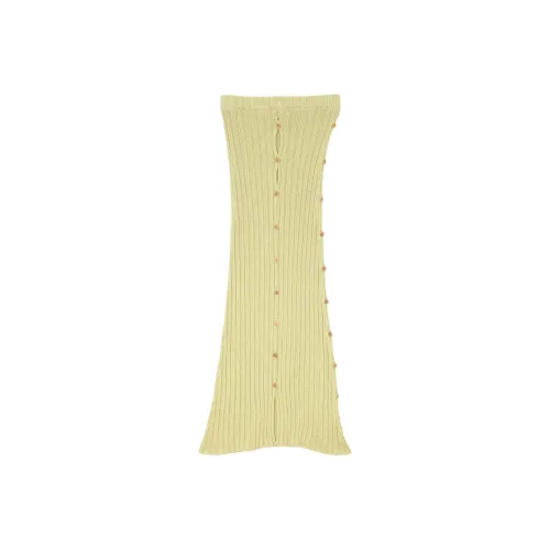 BASERANGE SS24 Loulou Юбка Органический хлопок Rib Knit Длинная Юбка Женская Лайм Лайм