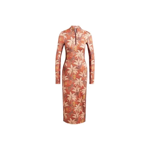 Adidas FARM Rio Длинный рукав Платье Женское Relaxed Желтый Misty Медный Активный Золотой