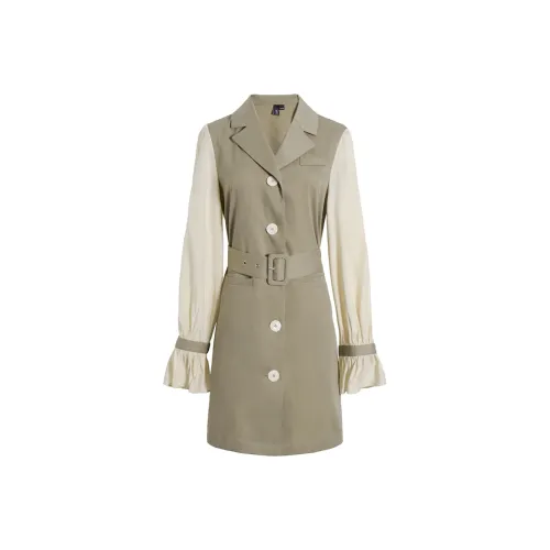 MEETLADY Серый хаки Женские Длинные Платья с рукавами