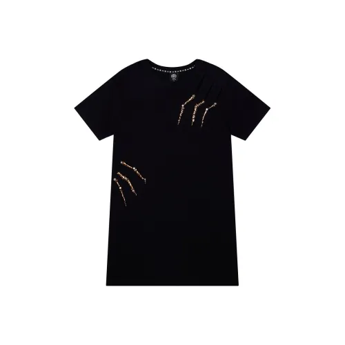 TCH Короткий рукав Платье Женское Черное