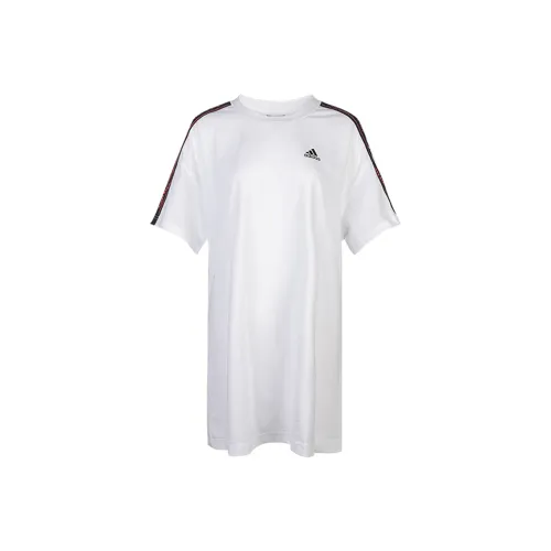 Adidas Короткий рукав Платье Женское Белое