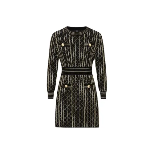 KARL LAGERFELD Длинное платье с длинными рукавами женское черное