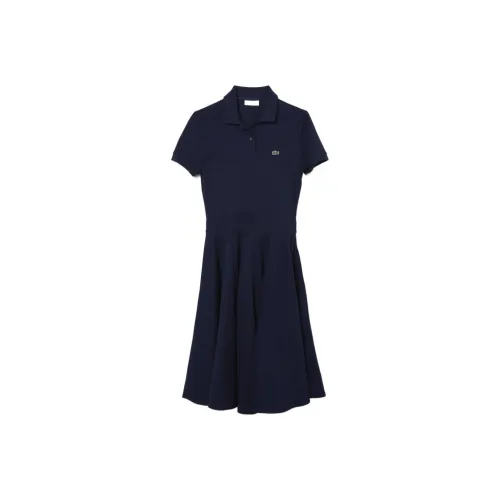LACOSTE Темно-синий Женские Платья с Коротким Рукавом