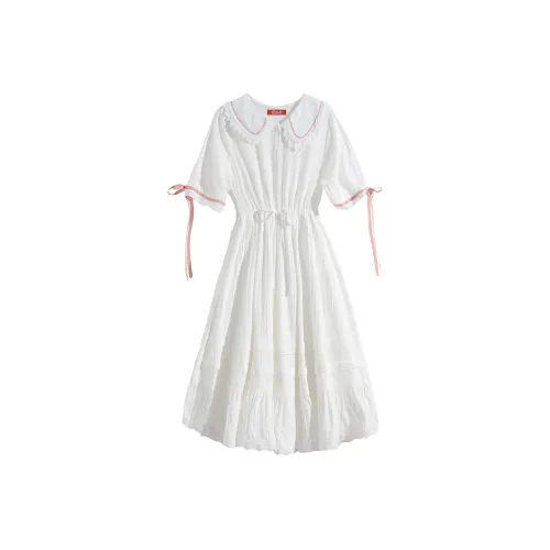 RTNH Белое Женское Короткое Платье с Рукавами