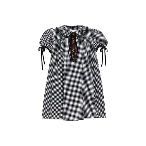 COACH Короткий рукав Платье Женское Черно-белое