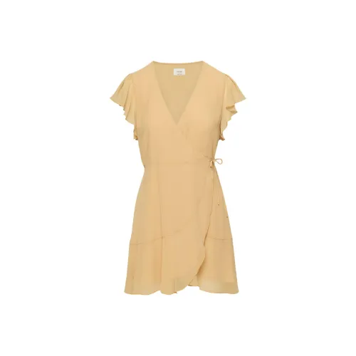 ARITZIA WILFRED Платье на лугу Короткий рукав Платье Женское Мягкий Абрикос Персик